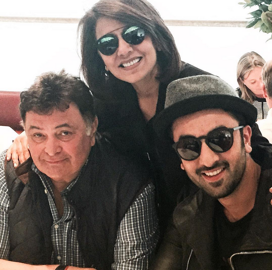 Ranbir Kapoor with his parents Rishi and Neetu Kapoor