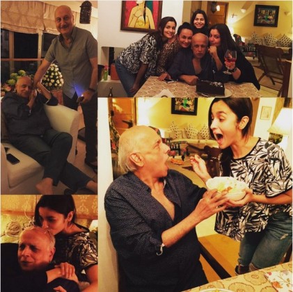 Mahesh Bhatt celebrates birthday with his daughters
