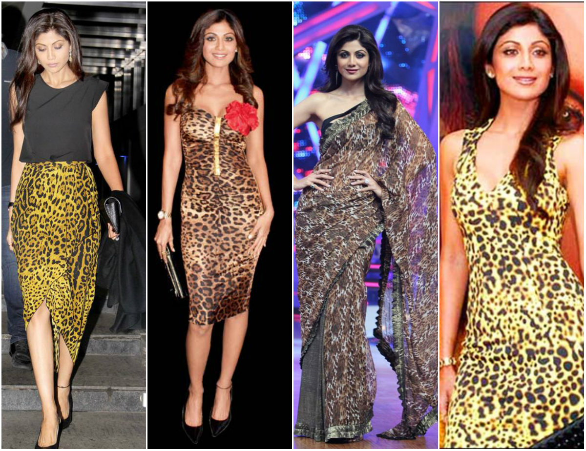 Shilpa Shetty wearing animal prints