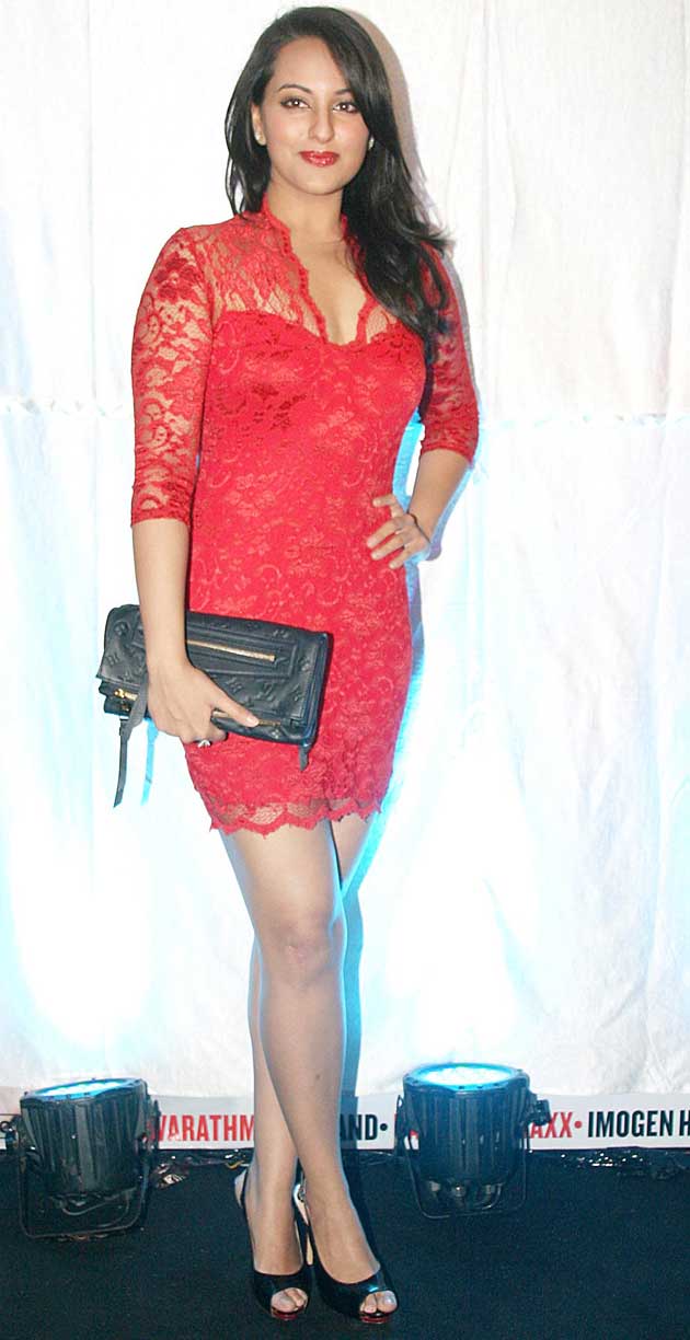 Sonakshi Sinha in red dress