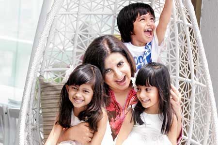 Farah Khan with her kids