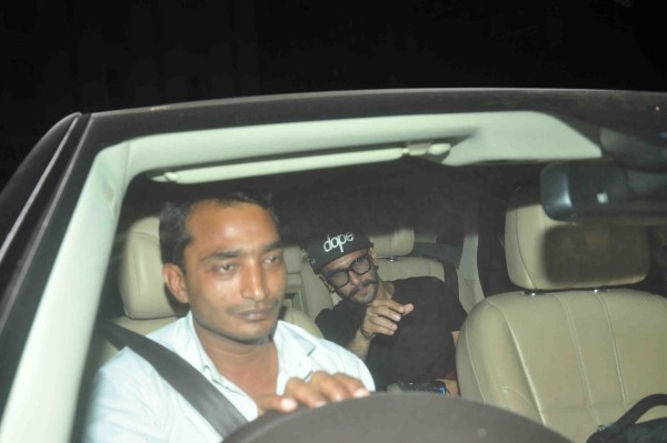Ranveer Singh in his car