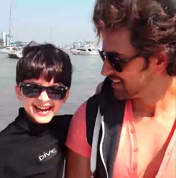 Hrithik Roshan with his kids