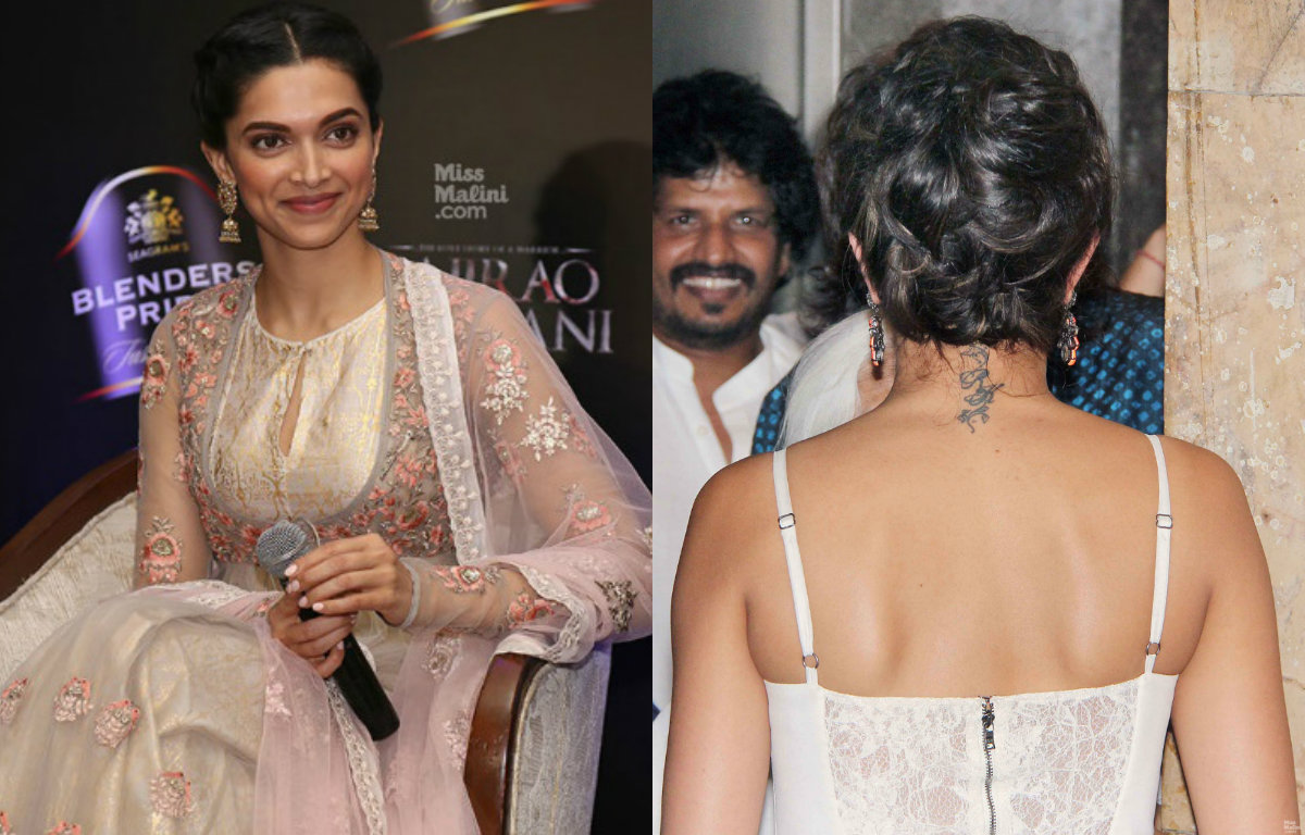 CAUGHT ON CAMERA! Deepika Padukone REMOVES Ranbir Kapoor's Tattoo From Her  Neck Before The Reception - YouTube