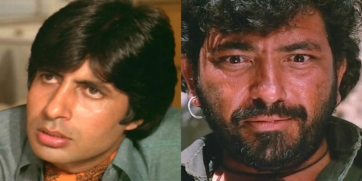 Bollywood acors Amjad Khan and Amitabh Bachchan