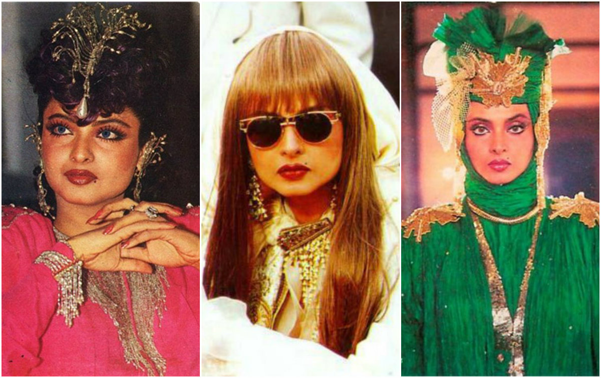 Rekha is being the fashion disaster of the millennium with these style statements.
