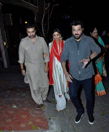 Mr and Mrs Kundra with Anil Kapoor