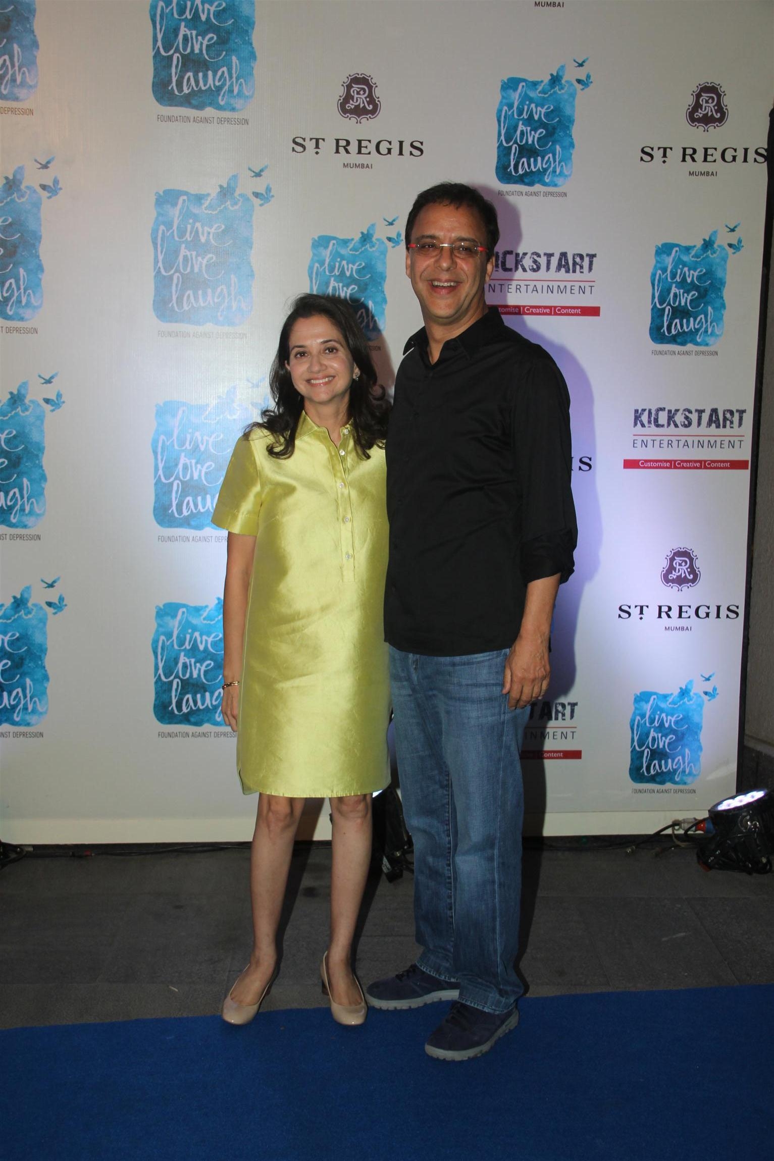 Vidhu Vinod Chopra along with his wife Anupama Chopra during the launch of Deepika Padukone's NGO The Live Love Laugh Foundation in Mumbai