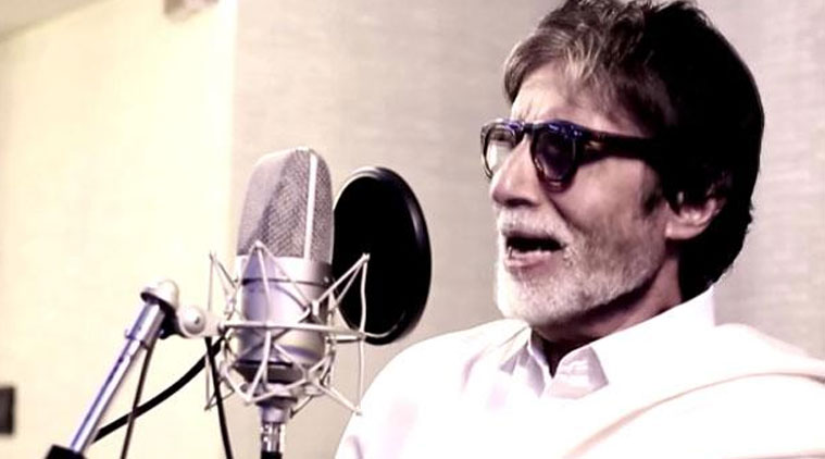 Bollywood actor Amitabh Bachchan singing