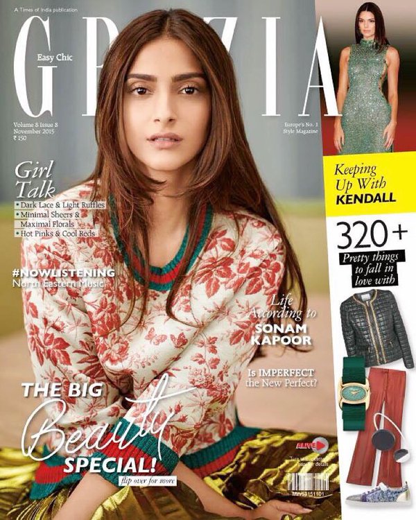 Bollywood actor Sonam Kapoor for Grazia cover shoot