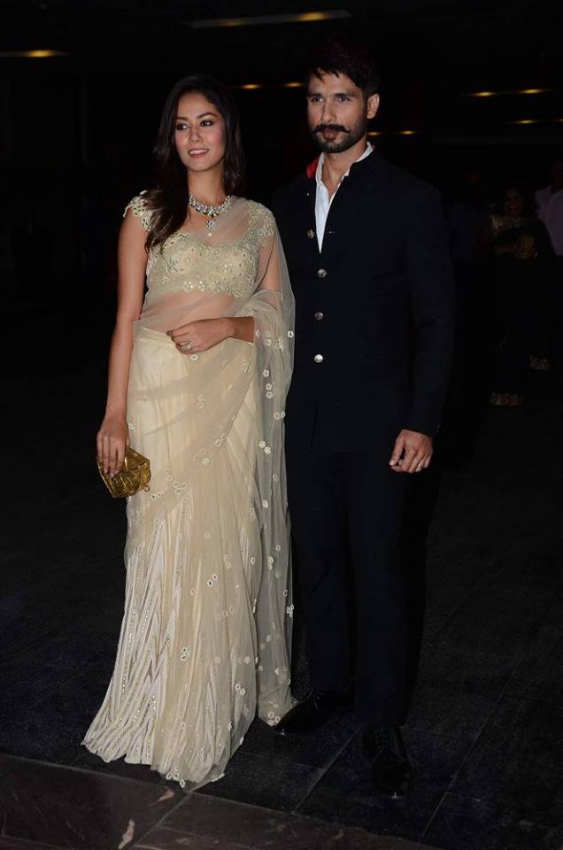 Mr & Mrs Shahid Kapoor at Masaba Gupta's wedding reception.