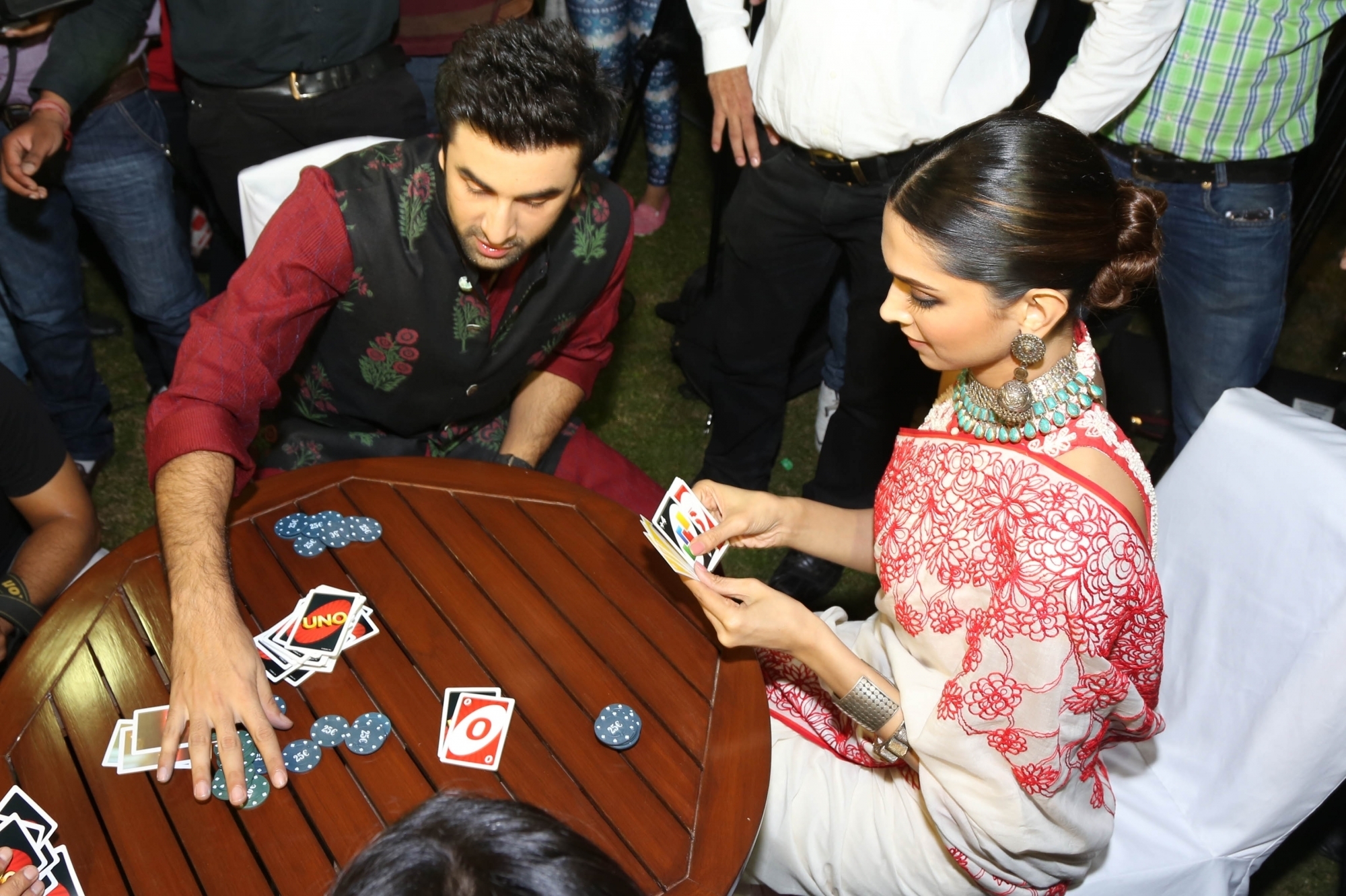 Deepika Padukone and Ranbir Kapoor get playful on Diwali.