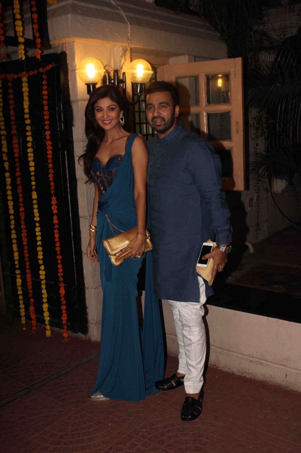 Shilpa Shetty with her husband Raj Kundra at Ekta Kapoor‘s Diwali Bash.