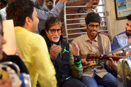 Amitabh Bachchan in a Mumbai Local