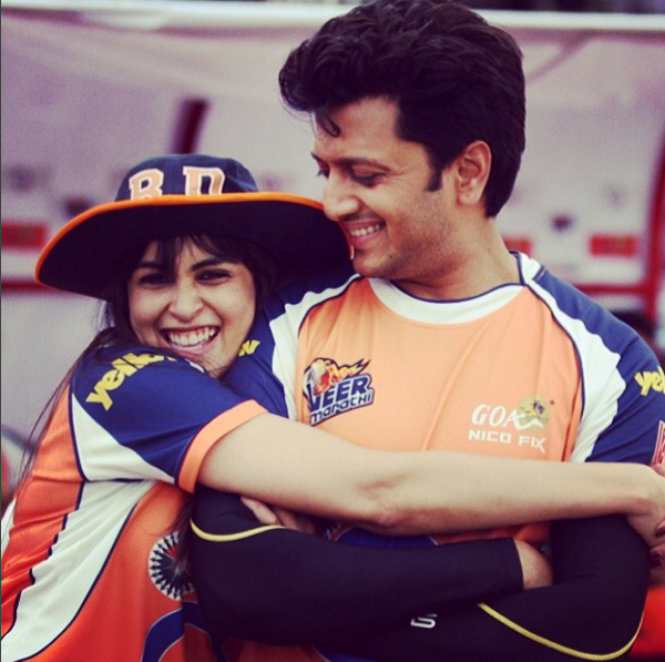 Mr & Mrs Riteish Deshmukh looking their adorable best.