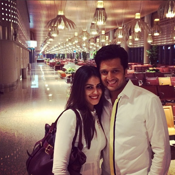 Mr & Mrs Riteish Deshmukh looking their adorable best.