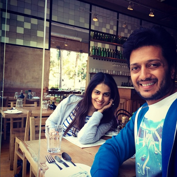 Mr & Mrs Riteish Deshmukh looking their adorable best.