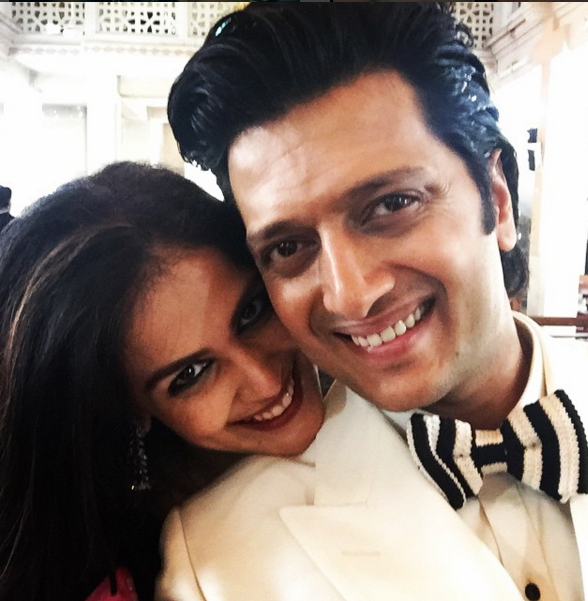 Mr & Mrs Riteish Deshmukh looking their adorable best.