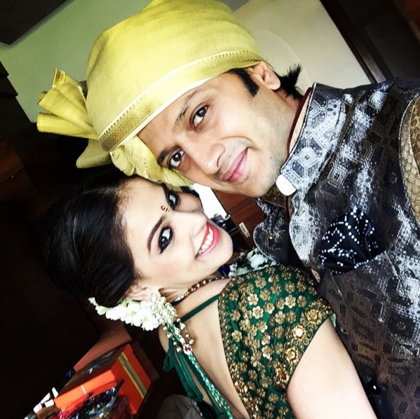 Mr & Mrs Riteish Deshmukh looking their adorable best.