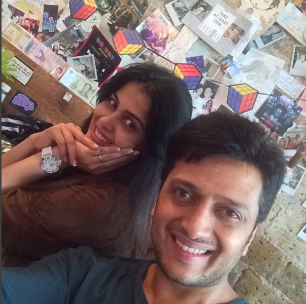 Mr & Mrs Riteish Deshmukh looking their adorable best.