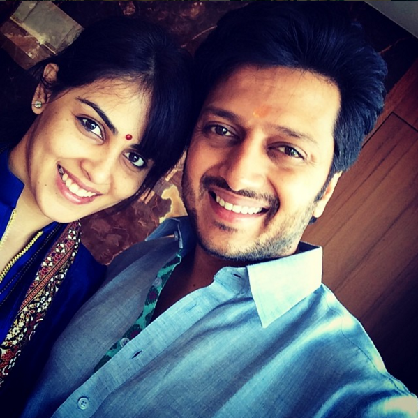 Mr & Mrs Riteish Deshmukh looking their adorable best.