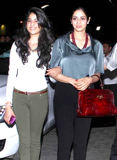 Sridevi and Jhanvi Kapoor, the stylish mother-daughter duo.
