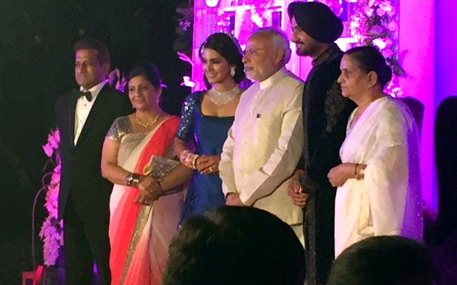 Geeta Basra & Harbhajan Singh with Narendra Modi