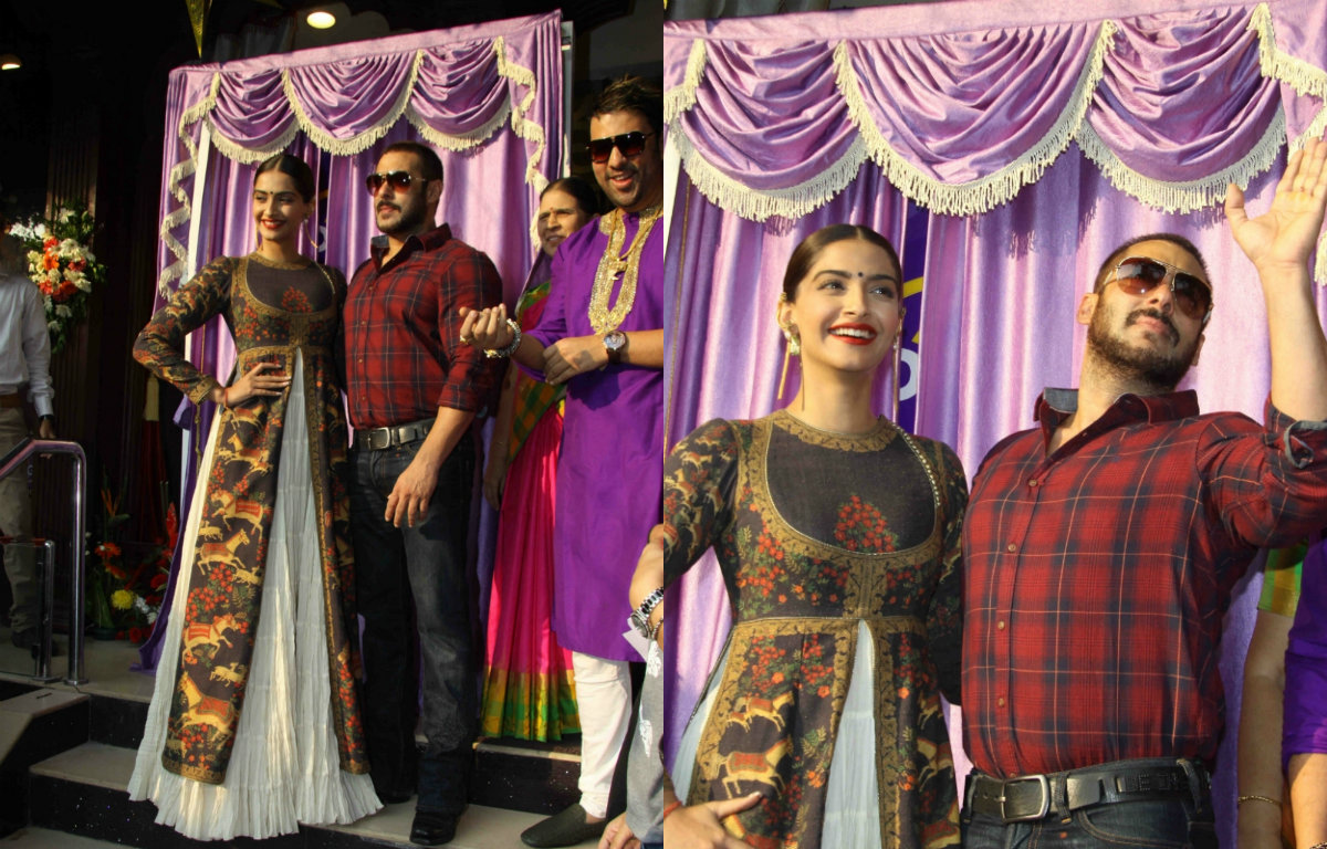 Salman Khan and Sonam Kapoor during the launch of P N Gadgil Jewellers