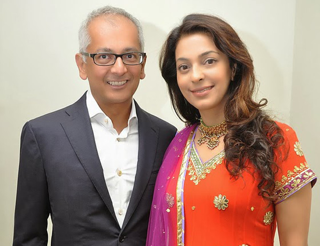 Juhi Chawla with her husband Jay Mehta