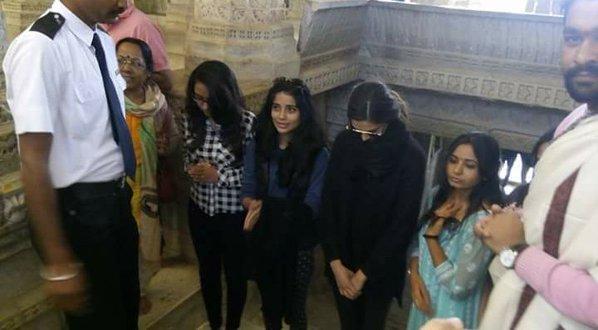 Deepika Padukone and friends at a temple