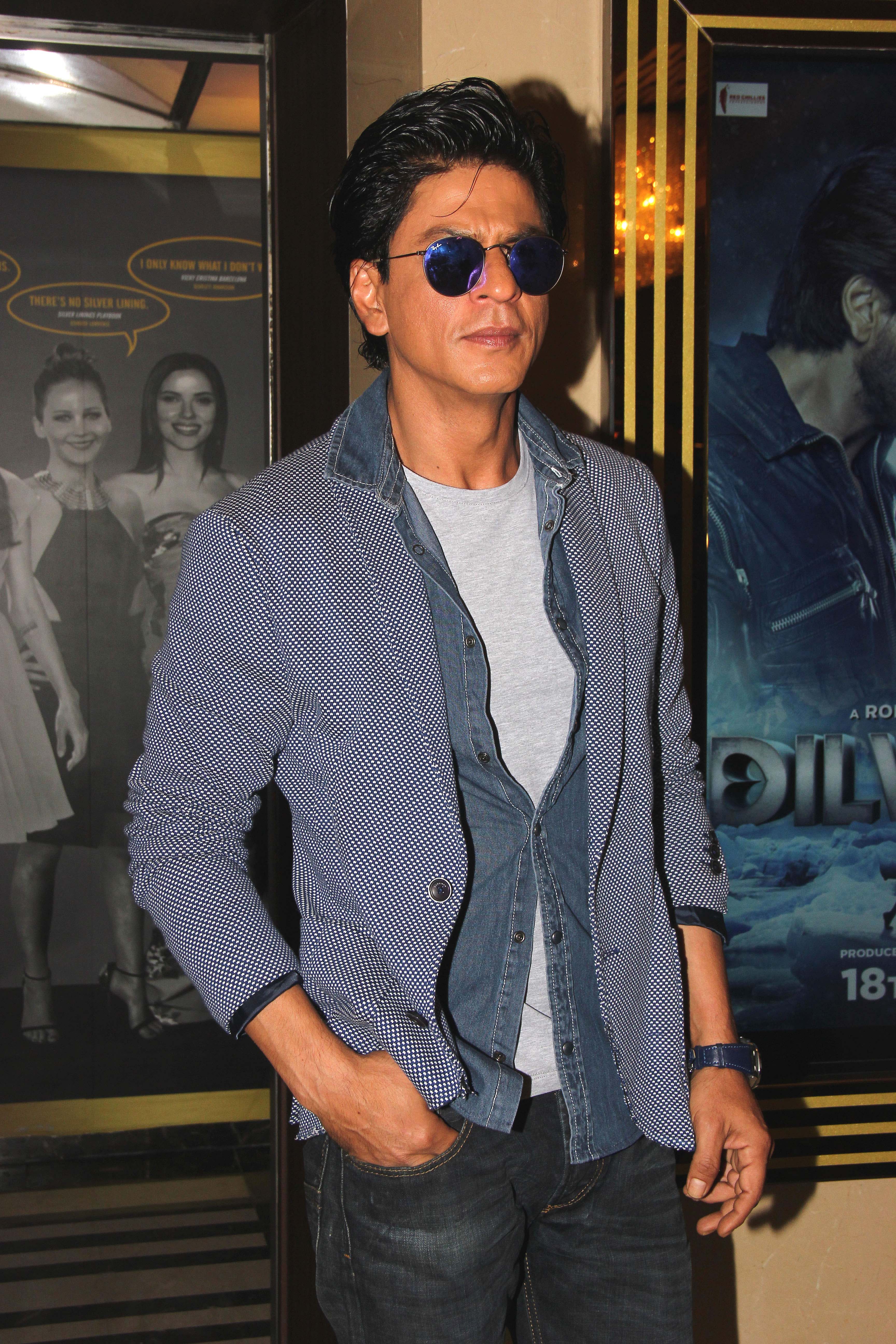 Shah Rukh Khan in grey suit