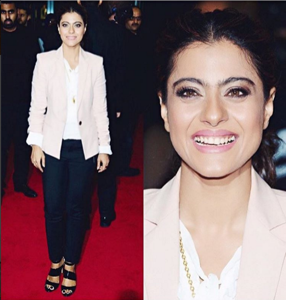 Kajol in a press event for Dilwale in London.