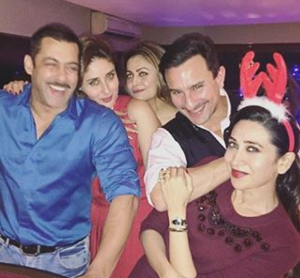 Kareena Kapoor Salman Khan Saif Ali Khan celebrating christmas