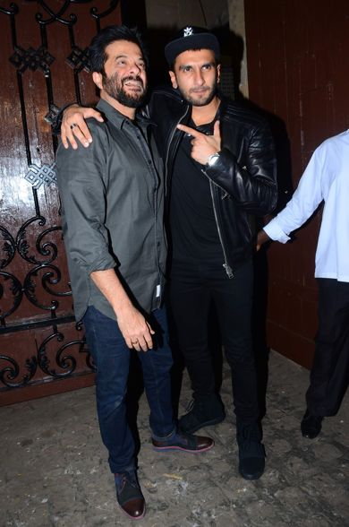Ranveer Singh in black jacket and cap Anil Kapoor