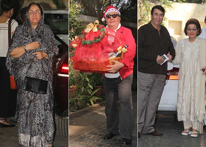 Rishi Kapoor, Randhir Kapoor, Shammi Kapoor's wife attending family lunch