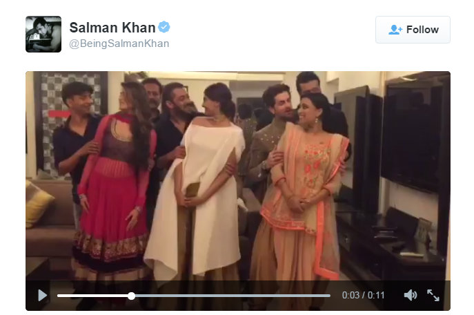 Salman Khan with Team 'Prem Ratan Dhan Payo'