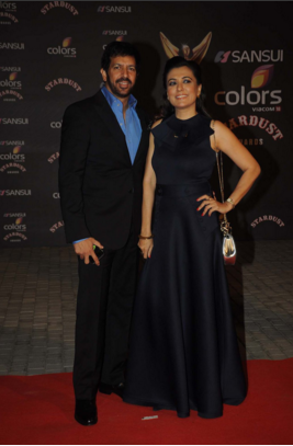 Kabir Khan with wife Mini Mathur at Stardust Awards 2015.