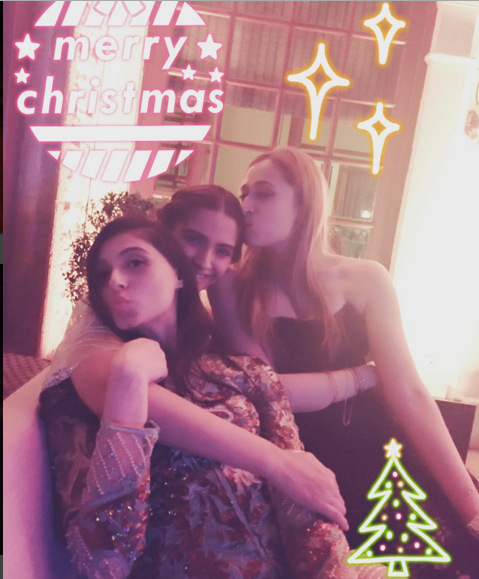 Sonam Kapoor with friends Christmas celebrations