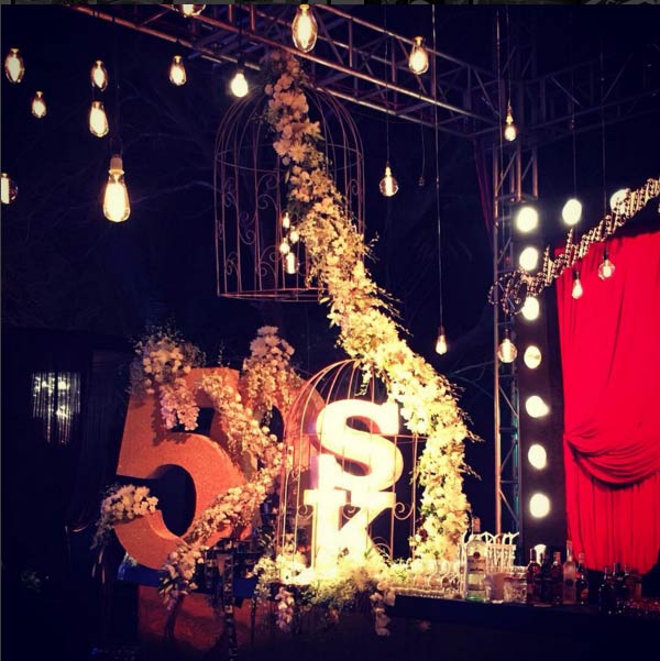 The entrance decorated with Salman Khan initials