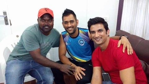 Mahendra Singh Dhoni at the set of M.S. Dhoni: The Untold Story