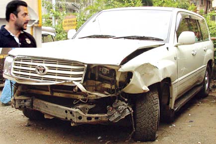 Salman Khan's car after accident