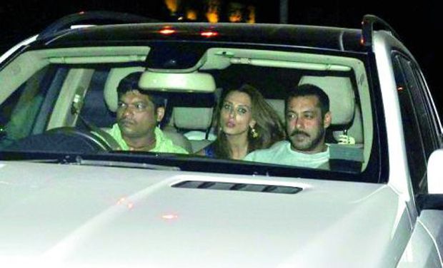 Lulia Vantur ,Salman Khan in a car