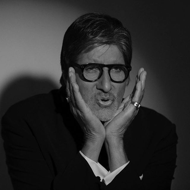 Amitabh Bachchan making quirky faces at the camera