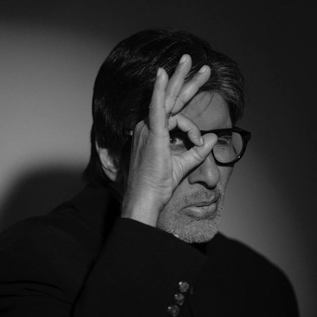 Amitabh Bachchan making funny faces at camera