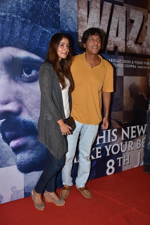hunky and Deanne Pandey at Wazir screening