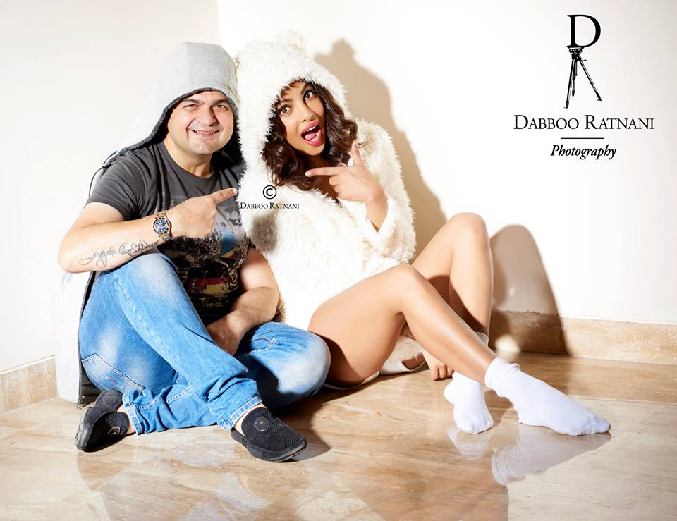 Dabboo Ratnani with Priyanka Chopra at behind the scene of 2016 Calendar shoot