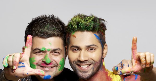 Varun Dhawan and Daboo Ratnani playing with colours