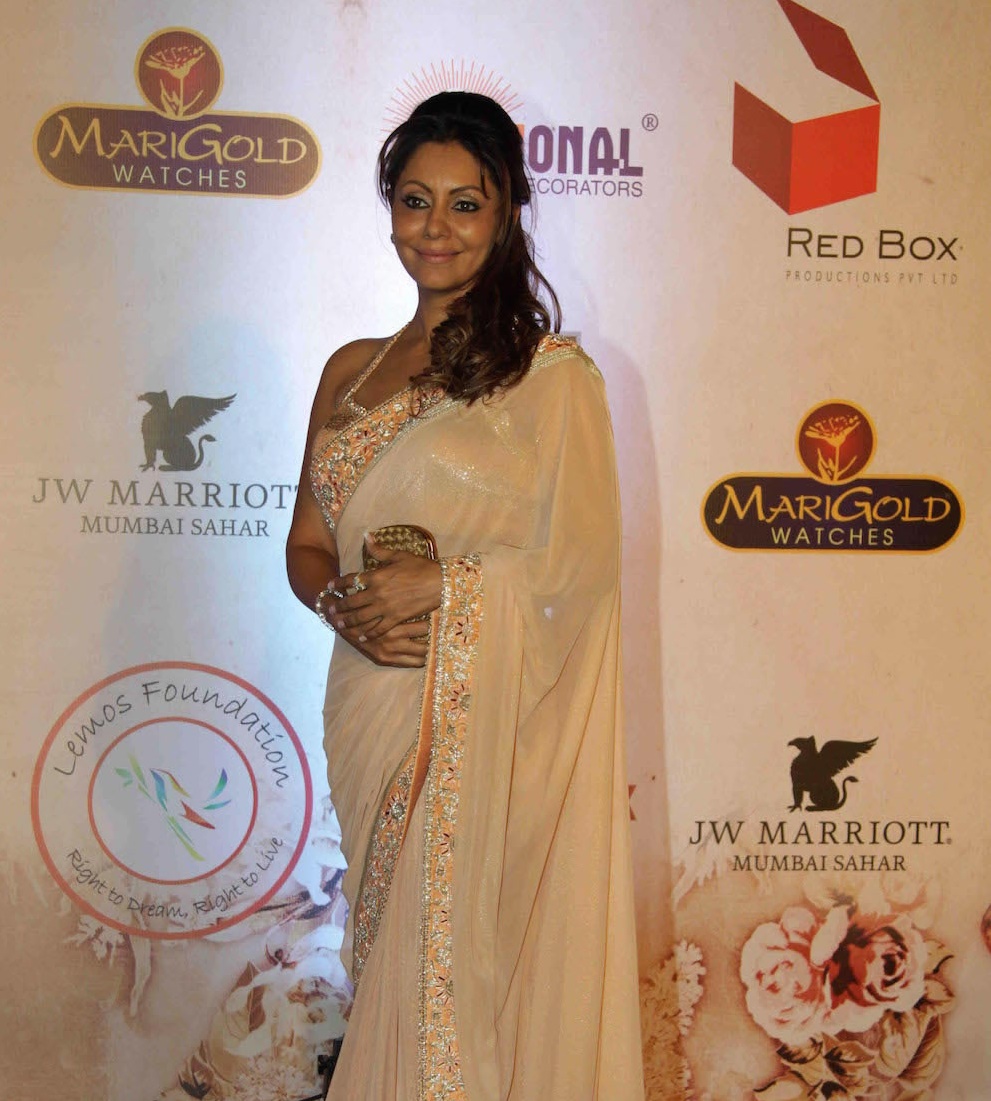 Gauri Khan in cream gold saree