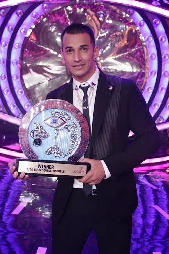 Prince with his trophy after winning Bigg Boss 9
