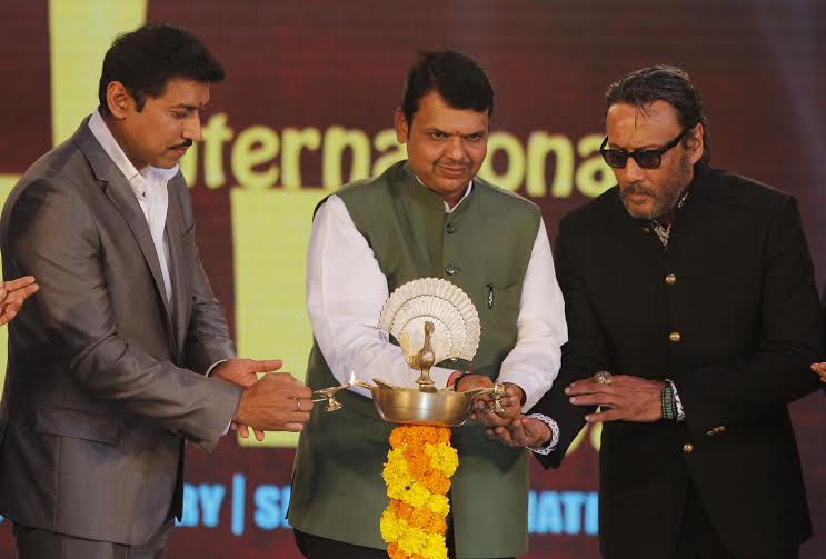 Rajyavardhan Singh Rathore, Fadnavis , Jackie Shroff lighting lamp Mumbai International Film Festival (MIFF) 2016